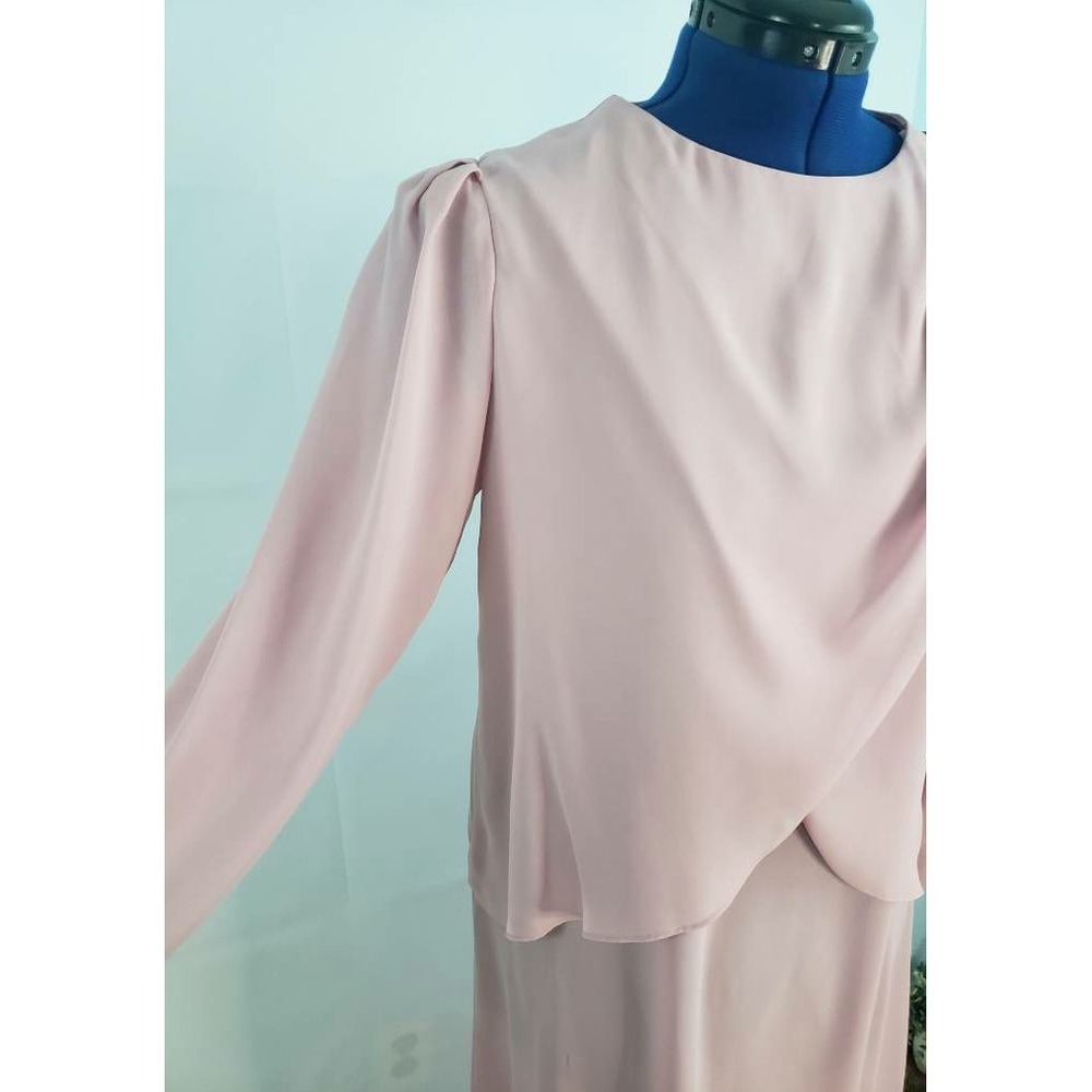 Mister Jay Womens Chiffon Maxi Shift Dress Scoop Button Layered Vtg size 14 U15 - Picture 10 of 12